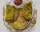 A picture of step 7 of Mixed dal veggies chilla.