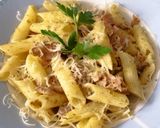Gombás pestos penne gluténmentesen recept fázis 4 fotója