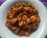 Foto langkah ke 4 dari resep Tumis Kacang Panjang Wortel Udang.