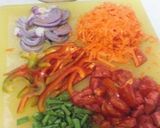 A picture of step 2 of Red Pepper and French Beans Stir fry #Authorsmarathon#.