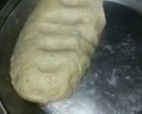 A picture of step 8 of Ashtami special prasaad the puri chana and halwa thali.