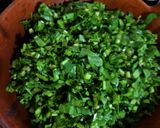A picture of step 2 of Brinjal Spinach Sabzi.