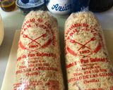 A picture of step 1 of Migas with Chistorra Sausage and Herring.