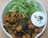 Une image de l'étape 6 de 🍠Patate douce croustillante chapelure Panko paprika fumé sauce Feta miel ail confit.
