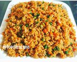 A picture of step 1 of Nigeria party jollof with vegetables.