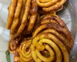 A picture of step 13 of Moong dal jalebi.