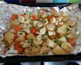 A picture of step 6 of Vickys Honeyed Chicken & Root Vegetables (1 Tray) GF DF EF SF NF.