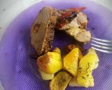 Foto del paso 4 de la receta: Peceto, bondiola, papas y boñatos al horno deliciosa😋