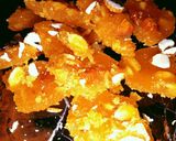 A picture of step 4 of Almond Chikki.