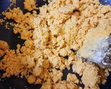 A picture of step 2 of Besan or Gur ki Burfi.
