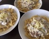 Gambar langkah 5 resipi Cream Pasta with Smoked Duck and Mushrooms.