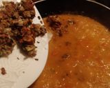 A picture of step 8 of Banana flower vada curry.