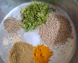 A picture of step 1 of Dudhi bhopala uttapam.