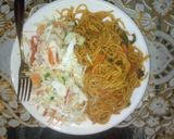 A picture of step 4 of Jollof spaghetti.
