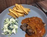 Foto langkah ke 10 dari resep Beef Steak with Sweet n Sour Sauce (Salad Kol Sawi).
