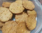 A picture of step 6 of Basic mathri with mango pickle.