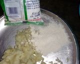A picture of step 1 of Singhade atta ka Patties.