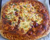 BBQ csirkés pizza (vastag tésztás) recept fázis 7 fotója