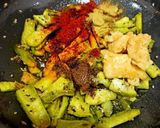 A picture of step 4 of Kaju Karela Sabji.