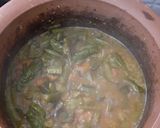 A picture of step 4 of Brinjal cluster beans bhaji.