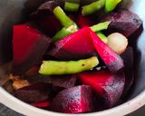 A picture of step 1 of Beetroot khandvi.