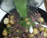 Foto del paso 9 de la receta: Arrachera en su jugo con frijoles, papa y cebolla