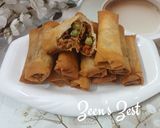 A picture of step 5 of Mutton Mince and Vegetable Spring Rolls.