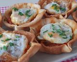 Foto del paso 4 de la receta: Cestitas de pisto con jamón y huevo