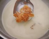 A picture of step 5 of Tavsole (cucumber dosa) and Naral ras (coconut milk sweet).