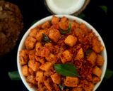 A picture of step 7 of Elephant yam coconut masala fry.