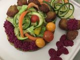 Verity of Falafels with beetroot hummus #zoomfalafel#vegan