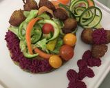 A picture of step 6 of Verity of Falafels with beetroot hummus #zoomfalafel#vegan.