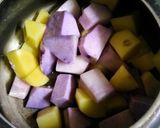 A picture of step 2 of Chatpata purple yam and potato.