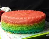 10. Rainbow cake kukus langkah memasak 5 foto