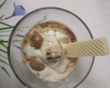 A picture of step 2 of Pheda fudge with chocolate sauce.