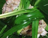 Hình bước làm 2 của món Thịt Heo Rừng Hấp Lá Dứa(Lá Nếp)