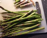 A picture of step 1 of Roasted Asparagus with Smoky Rarebit Dip.