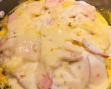 A picture of step 4 of Eggs with Canadian Bacon.