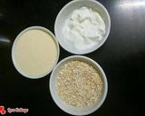 A picture of step 1 of Oats paneer appe.