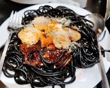 A picture of step 5 of Pasta al Nero di Seppia.