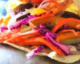 A picture of step 6 of Pita bread with falafel hummus sandwich.