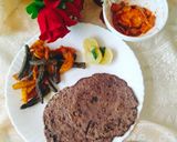 A picture of step 7 of RAGI PARATHA with Aloo Bhindi SABJI.