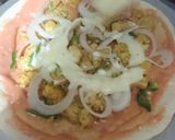 A picture of step 3 of Pizza cheese with egg.