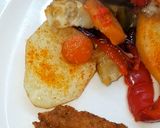 Foto del paso 3 de la receta: Golazo al Horno: Milanesas de Peceto con Verduras Mundialistas 💙🩵🤍