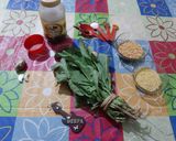 A picture of step 1 of Lasooni Dal Palak with Gondhoraj lebu/ lemon.