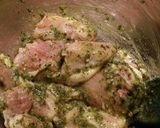 A picture of step 1 of Pesto baked chicken thighs.