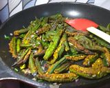 A picture of step 13 of Bharwa Bhindi/Besan Wali Bhindi.