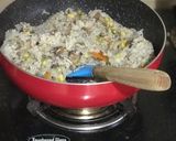 A picture of step 6 of Garlic Mushrooms Green Peas and Sweet-Corn Fried Rice.