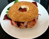 A picture of step 3 of My B L T Bagel 🤗.