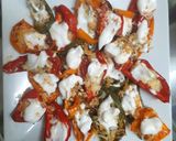 A picture of step 2 of Keto capsicum nachos.